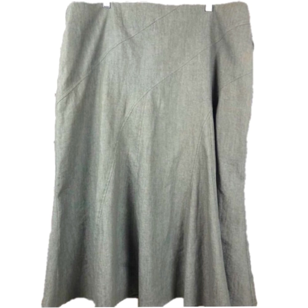 Sandro Light Gray Paneled Midi Skirt